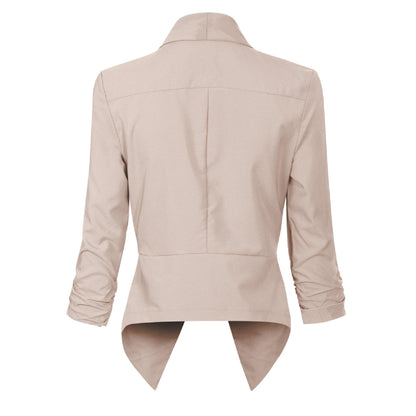 Women's Open-Front Draped Work Blazer