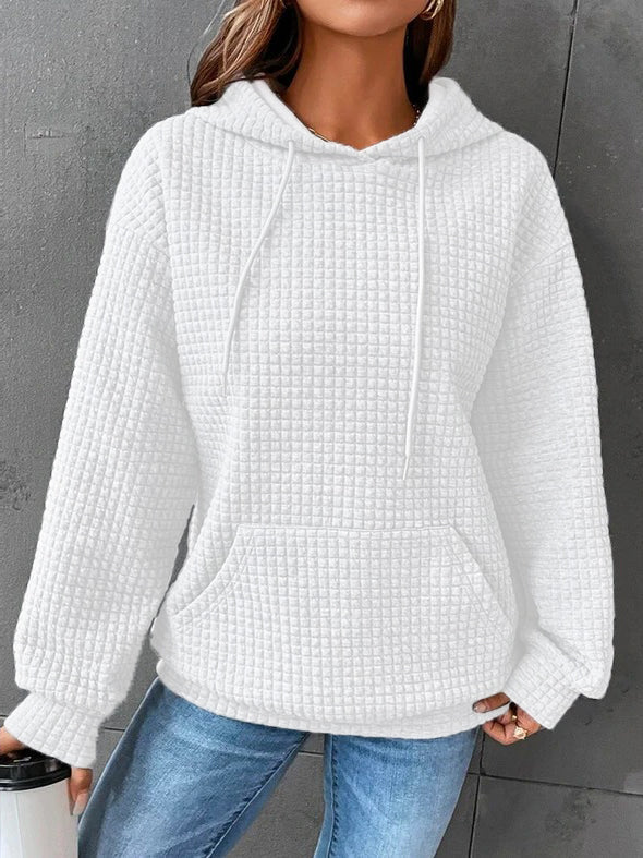 Women's Textured Pullover Hoodie Relaxed-Fit