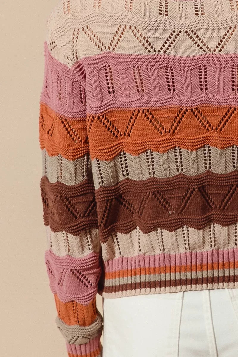Women's Striped Knitted Jumper Relaxed-Fit