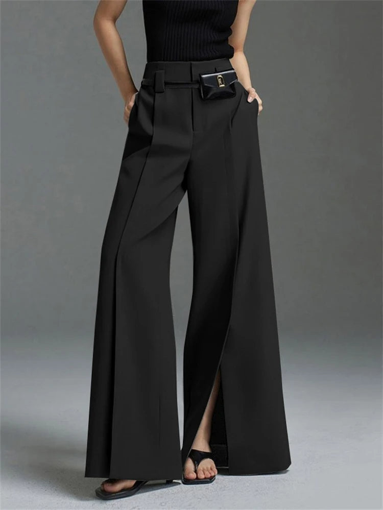 Women's Tailored High-Waist Wide-Leg Trousers