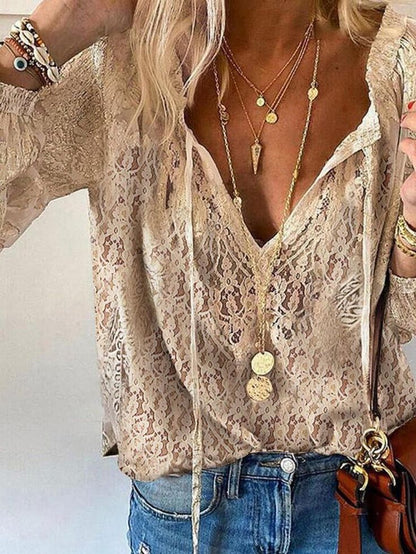 Women's Boho V-Neck Blouse