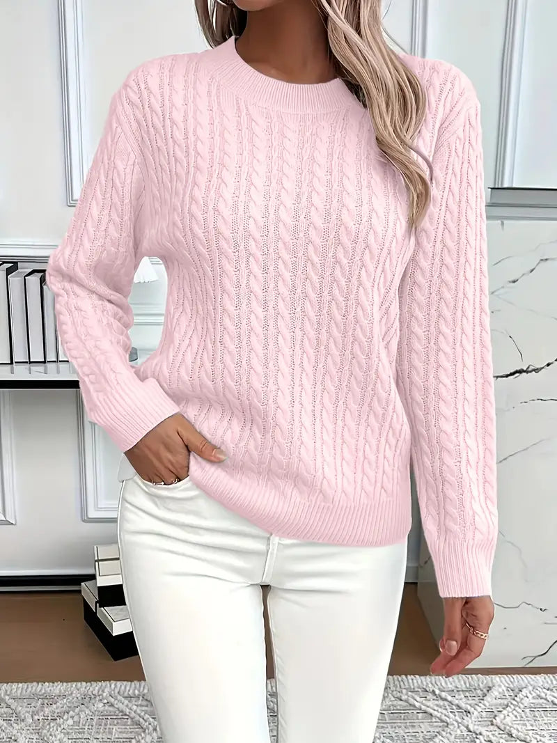 Women's Cable Knit Jumper Relaxed-Fit
