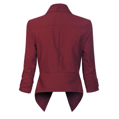 Women's Open-Front Draped Work Blazer