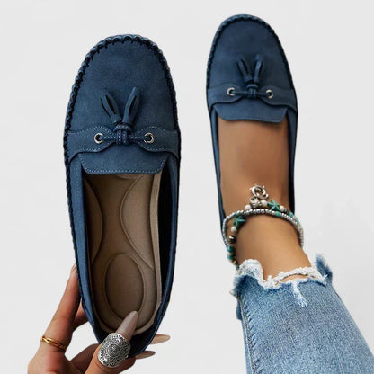 Women's Suede Bow Moccasin Loafers Cushioned