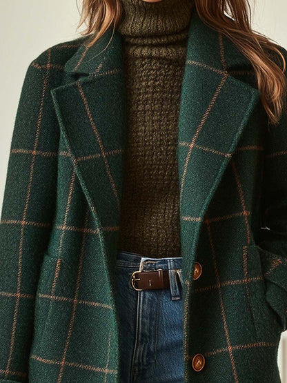 Women's Long Coat Button-Front