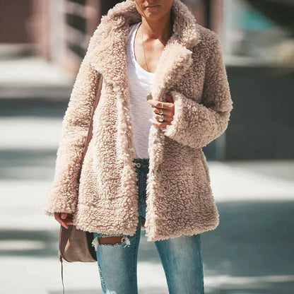 Women's Long Winter Teddy Coat