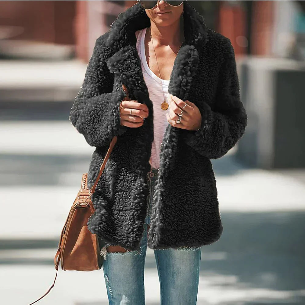 Women's Long Winter Teddy Coat
