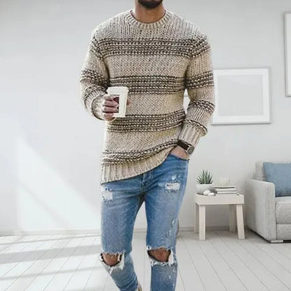 Men's Diamond-Knit Crew-Neck Knitted Jumper