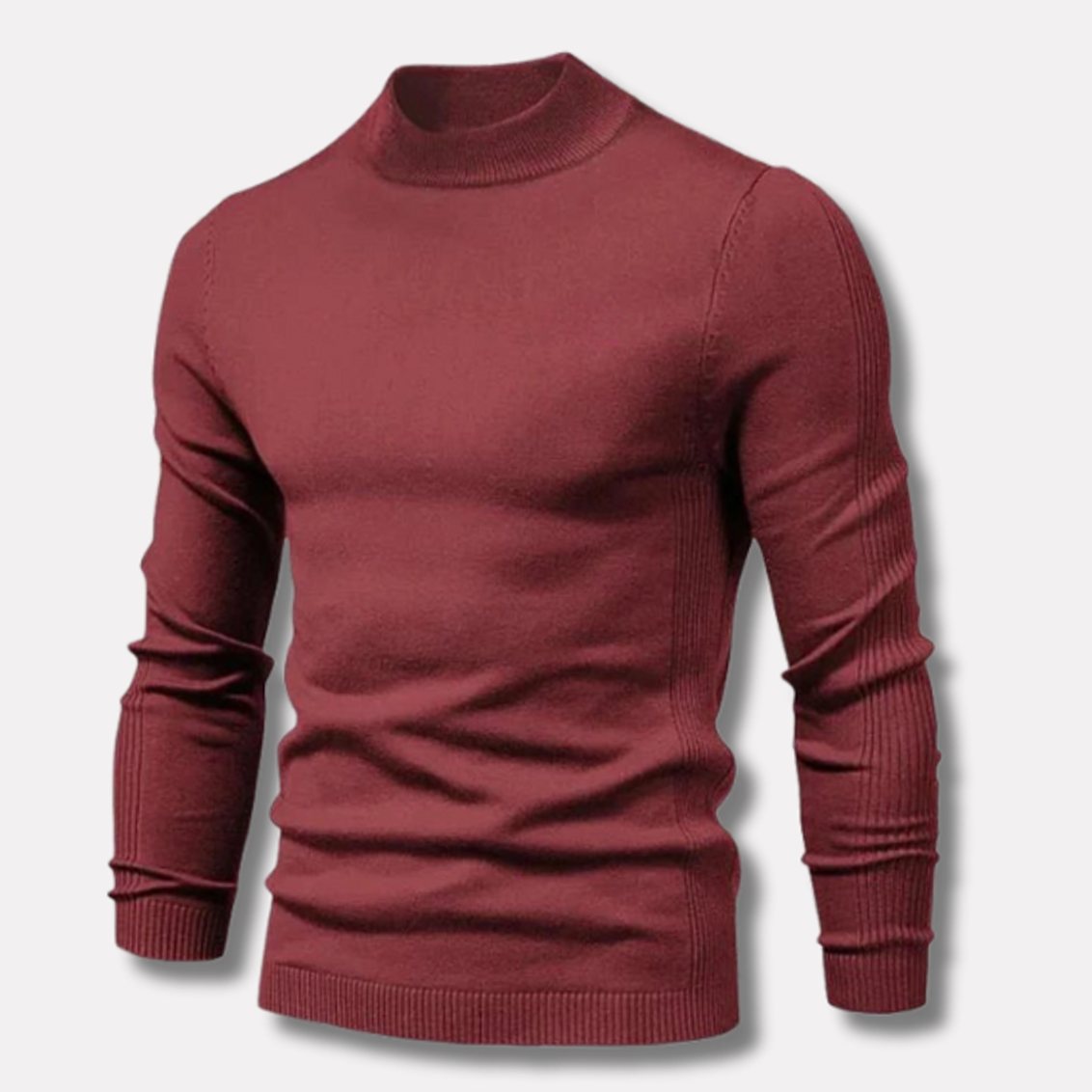 Men's Slim-Fit Mock-Neck Knitted Jumper