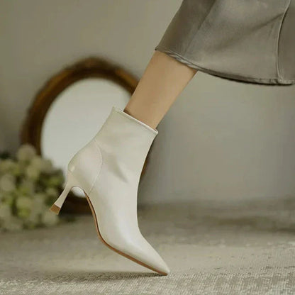 Women's Orthopaedic Leather Heeled Ankle Boots Cushioned Arch Support