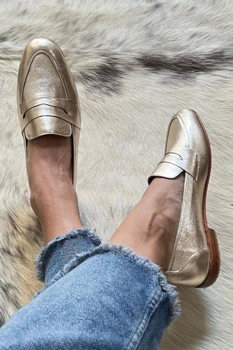 Women's Metallic Slip-On Loafers Cushioned
