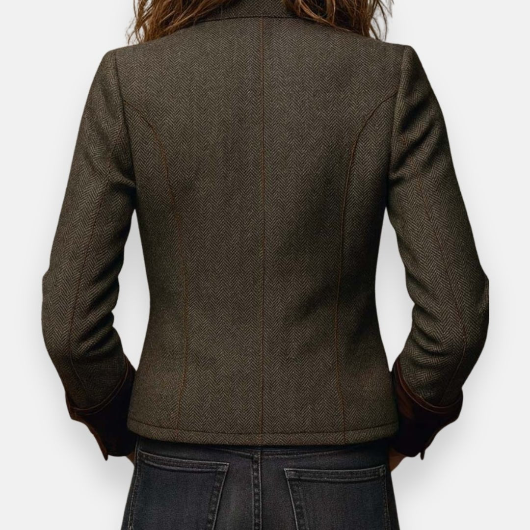Women's Suede Jacket Breast Pockets Button-Front