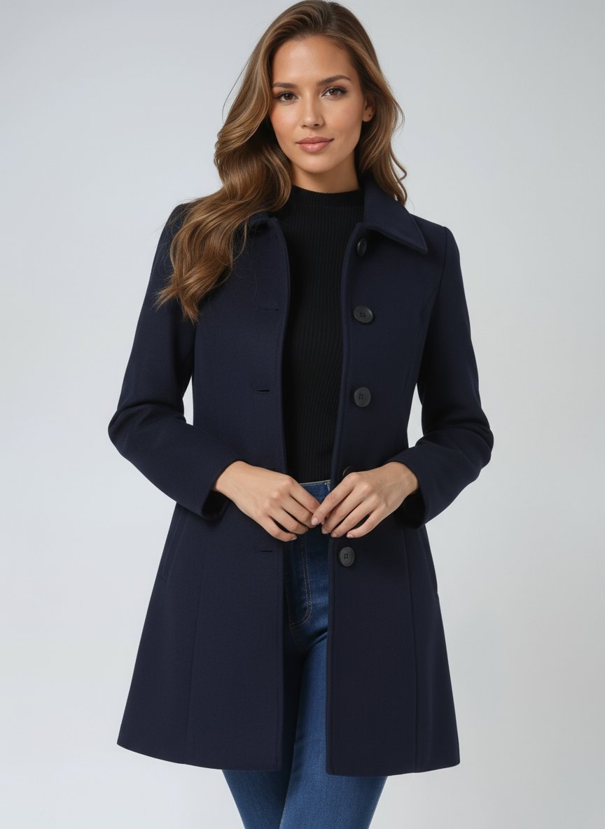 Women's Button-Up Long Coat