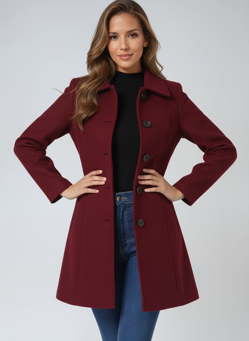 Women's Button-Up Long Coat