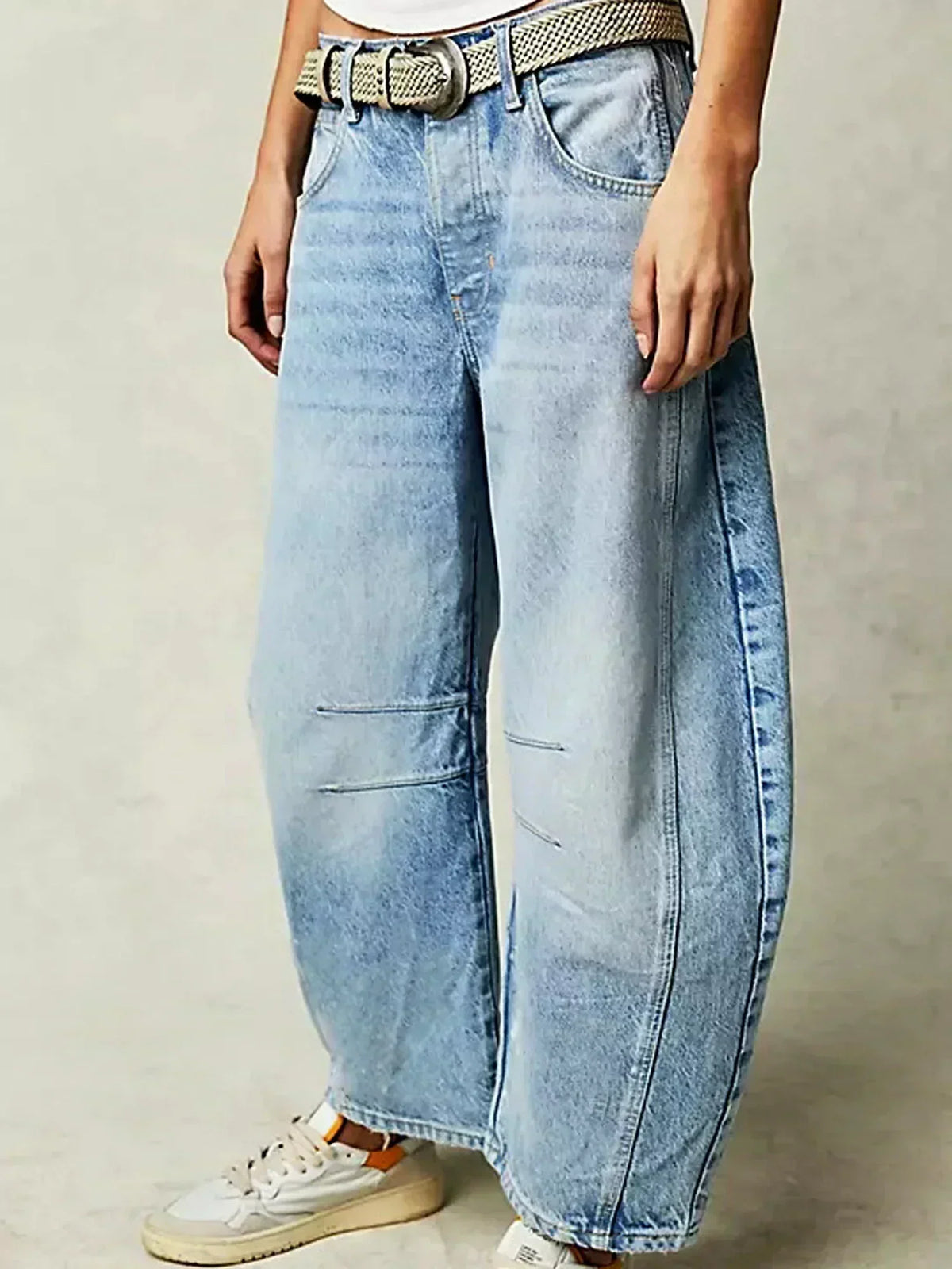Women's Leopard Print Wide-Leg Jeans